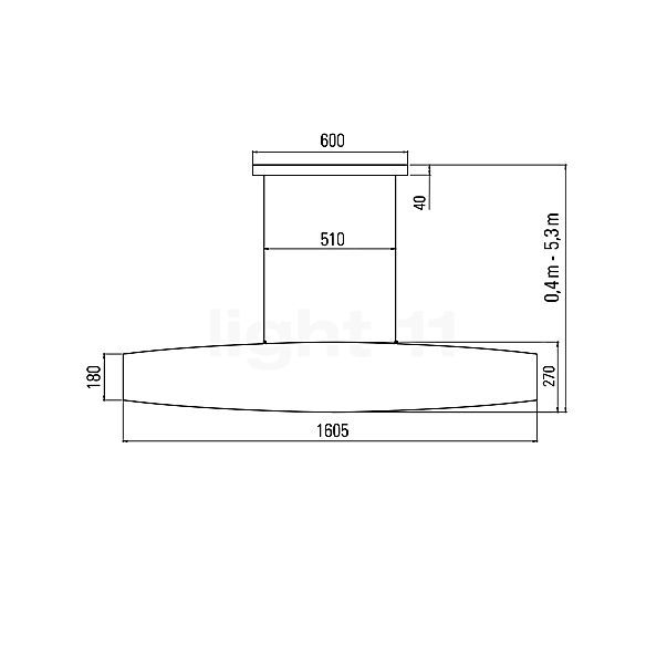 10 HEURES 10 Colonne Pendant Light LED ø160 cm sketch