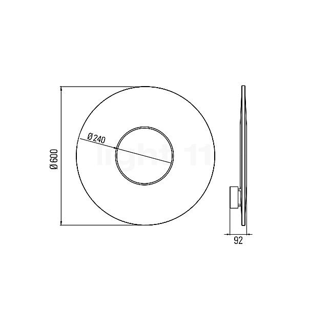 10 HEURES 10 Iris Applique LED ø60 cm - vue en coupe