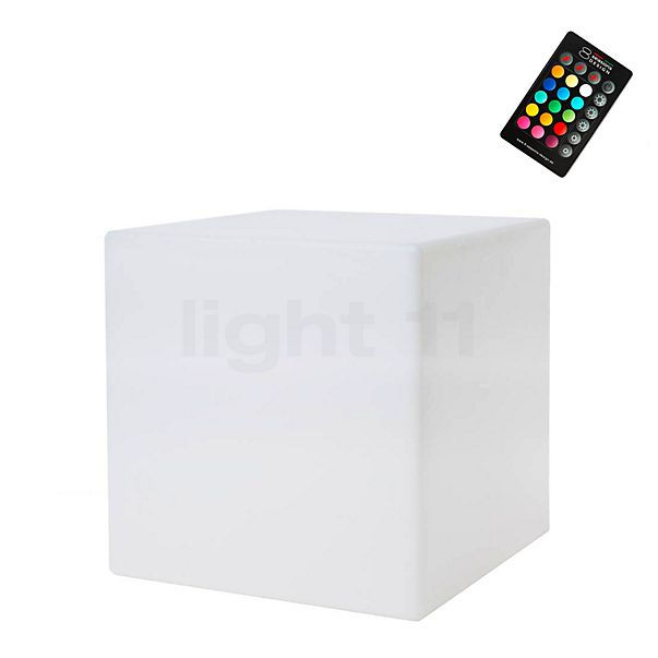 8 seasons design Shining Cube Bodenleuchte weiß - 43 cm - inkl. RGB-Leuchtmittel