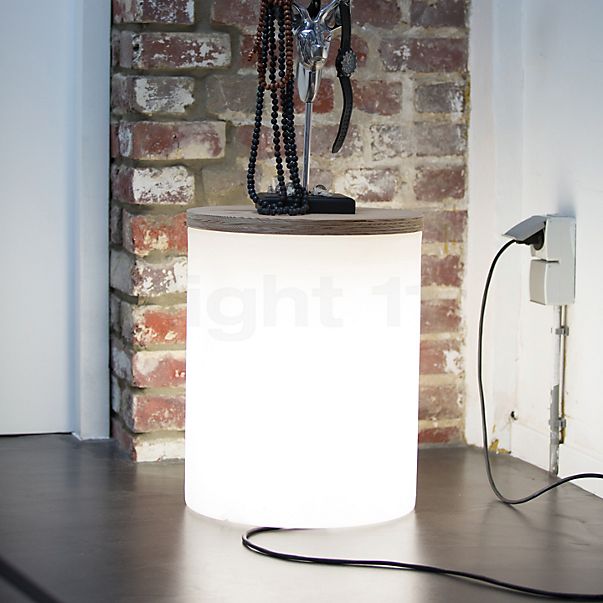 8 seasons design Shining Drum Lampe au sol incl. couvercle blanc - incl. RGB-ampoule