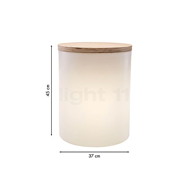 8 seasons design Shining Drum, lámpara de suelo incl. tapa blanco - incl. RGB-bombilla - alzado con dimensiones