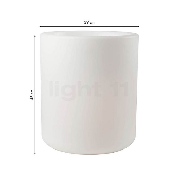 8 seasons design Shining Elegant Pot Lampe au sol blanc - ø39 x H.45 cm - incl. ampoule - incl. panneau solaire , Vente d'entrepôt, neuf, emballage d'origine - vue en coupe