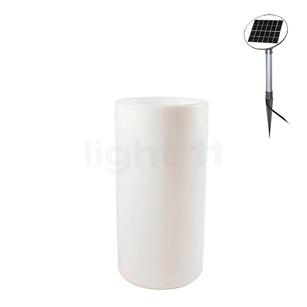 8 seasons design Shining Elegant Pot, lámpara de suelo blanco - ø39 x alt.78 cm - incl. bombilla - incl. módulo solar