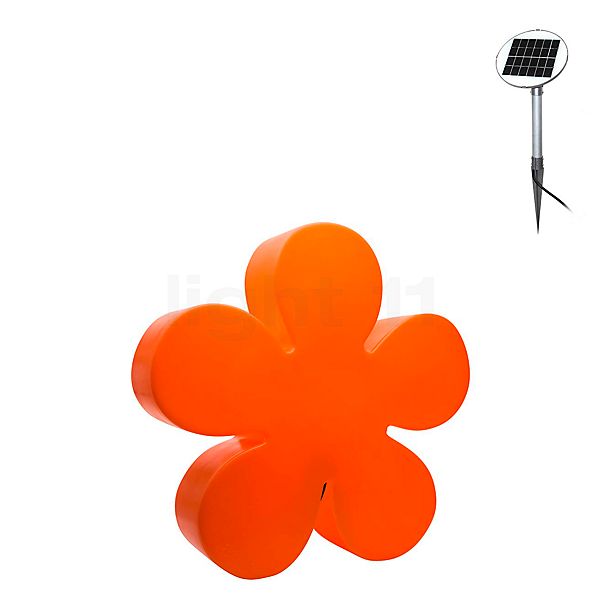 8 seasons design Shining Flower Bordlampe orange - ø40 cm - incl. pære - incl. solcellemodul