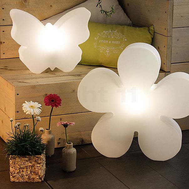 8 seasons design Shining Flower Lampe de table blanc - ø40 cm - incl. ampoule