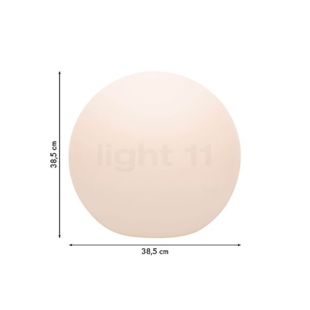 8 seasons design Shining Globe Lampe au sol blanc - ø40 cm - incl. ampoule - vue en coupe