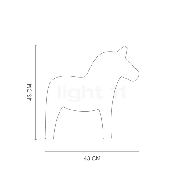8 seasons design Shining Horse Luce solare LED bianco - vista in sezione