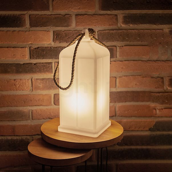 8 seasons design Shining Lantern Table Lamp white - incl. RGB-bulb