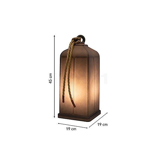 8 seasons design Shining Lantern, lámpara de sobremesa antracita - incl. bombilla , artículo en fin de serie - alzado con dimensiones