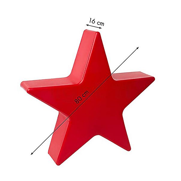 8 seasons design Shining Star Bodenleuchte rot - 80 cm - inkl. Leuchtmittel Skizze