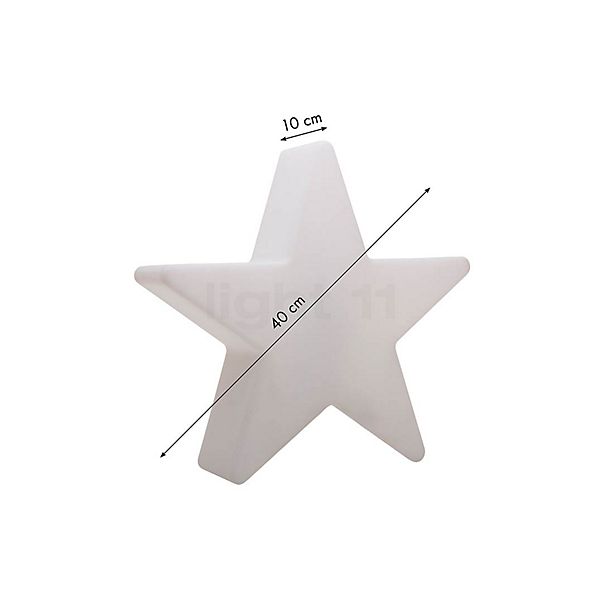 8 seasons design Shining Star Bodenleuchte weiß - 40 cm - inkl. Leuchtmittel - inkl. Solarmodul Skizze