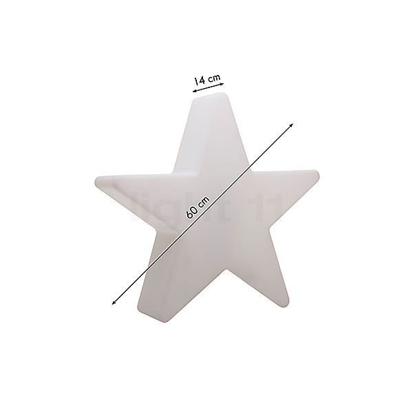8 seasons design Shining Star Bodenleuchte weiß - 60 cm - inkl. RGB-Leuchtmittel Skizze