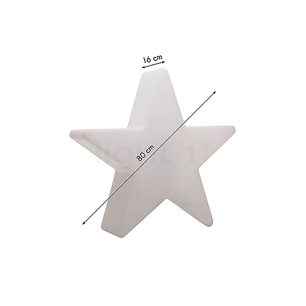 8 seasons design Shining Star Bodenleuchte weiß - 80 cm - inkl. Leuchtmittel Skizze