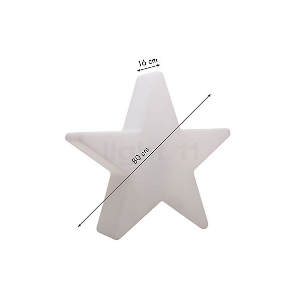 8 seasons design Shining Star Bodenleuchte weiß - 80 cm - inkl. Leuchtmittel - inkl. Solarmodul Skizze