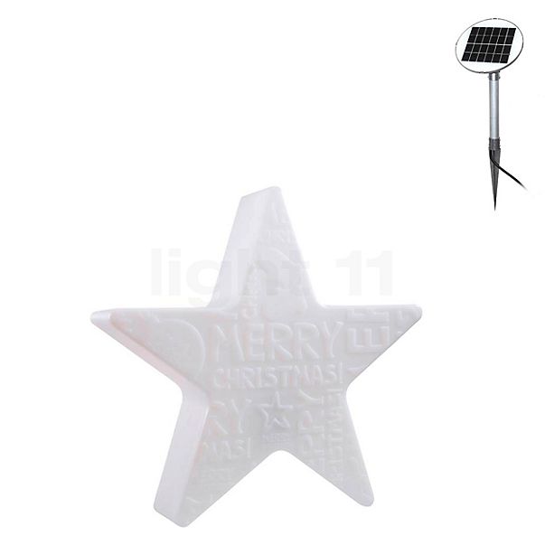 8 seasons design Shining Star Christmas Bodemlamp wit - 60 cm - incl. lichtbron - incl. zonnepaneel