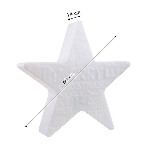 8 seasons design Shining Star Christmas Standerlampe hvid - 60 cm - incl. pære - incl. solcellemodul skitse
