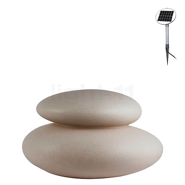 8 seasons design Shining Stone Standerlampe sand - 69 cm - incl. pære - incl. solcellemodul