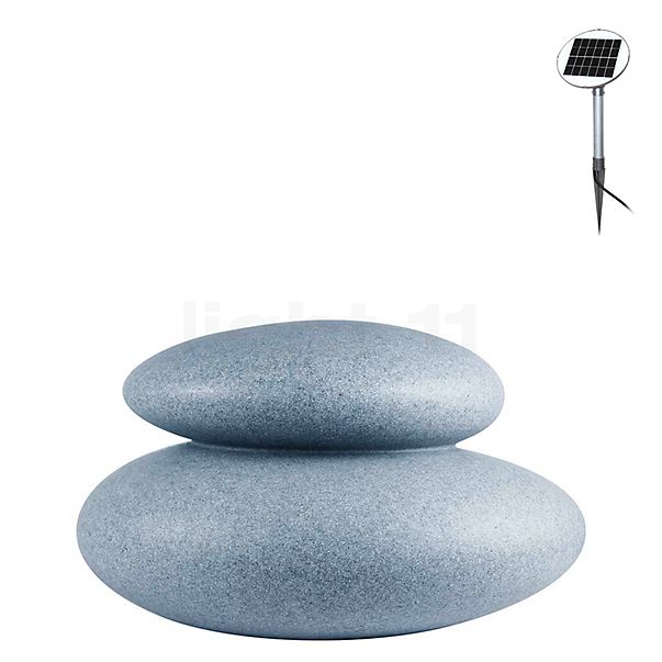 8 seasons design Shining Stone, lámpara de suelo piedra - 69 cm - incl. bombilla - incl. módulo solar