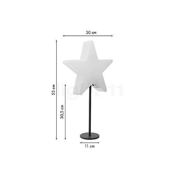 8 seasons design Shining Window Star Acculamp LED wit schets