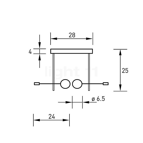 Absolut Lighting Absolut Ceiling Light 2 lamps LED chrome matt sketch