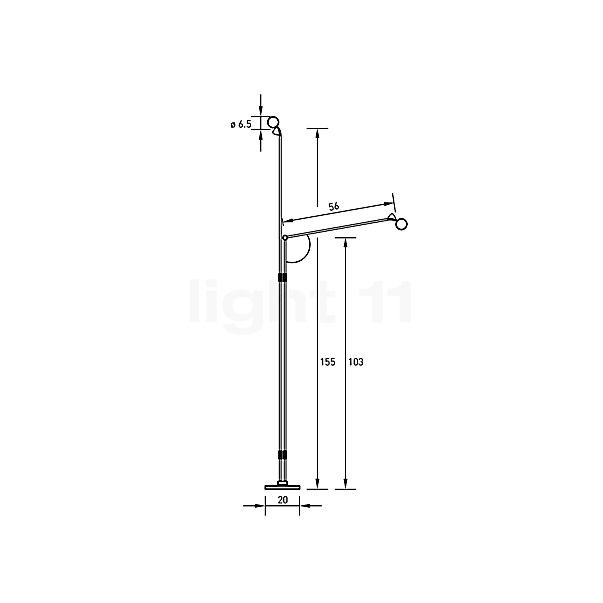 Absolut Lighting Basica Duo Vloerlamp LED 2-lichts zwart schets