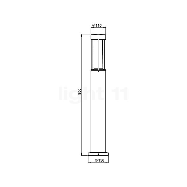 Albert Leuchten 2043 Bolderarmatuur zwart - 662043 schets