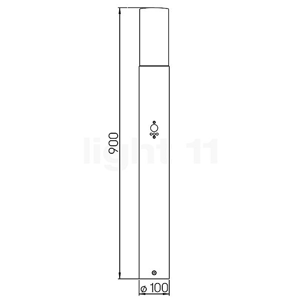 Albert Leuchten 2278 Bolderarmatuur LED met bewegingsmelder antraciet - 622278 schets