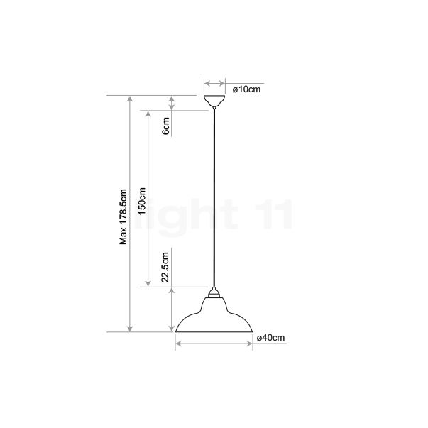 Anglepoise Original 1227 Brass Midi Wide Hanglamp grijs schets