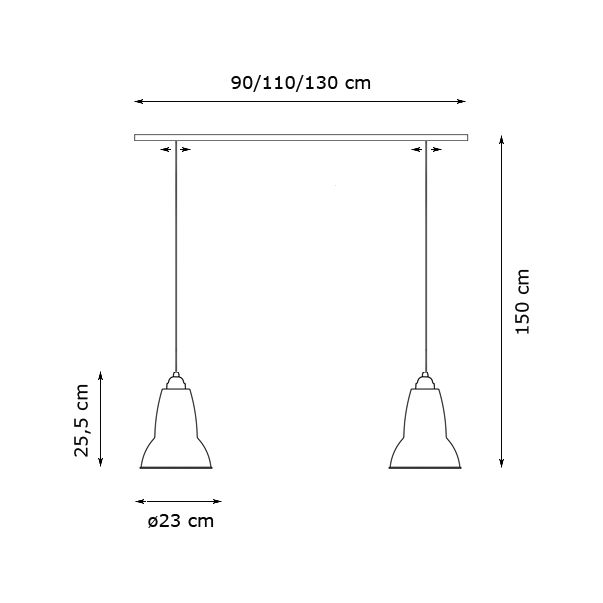 Anglepoise Original 1227 Midi, 2 focos – Lámpara de suspensión — imagen 2