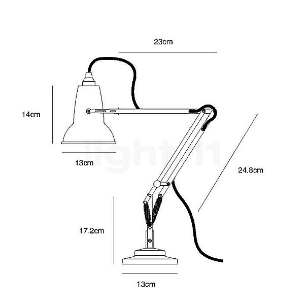 Anglepoise Original 1227 Mini Bureaulamp grijs schets