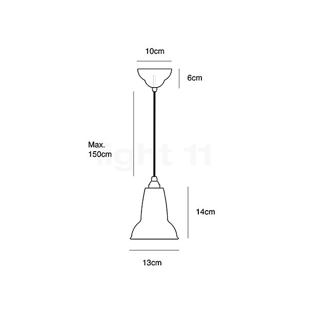 Anglepoise Original 1227 Mini Ceramic Pendel hvid skitse