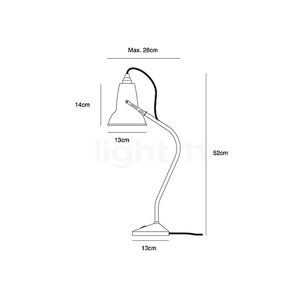 Anglepoise Original 1227 Mini Ceramic Table Lamp white sketch