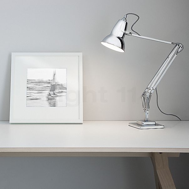  Original 1227, lámpara de escritorio lino blanco/cable gris