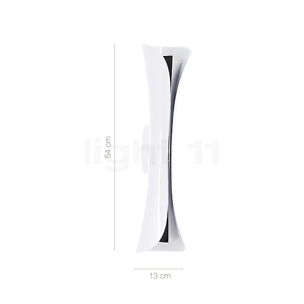 Dimensions du luminaire Artemide Cadmo Parete LED blanc , Vente d'entrepôt, neuf, emballage d'origine en détail - hauteur, largeur, profondeur et diamètre de chaque composant.