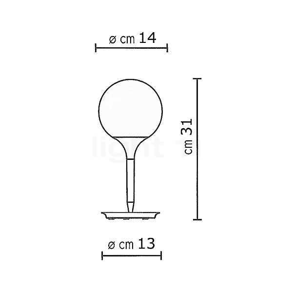 Artemide Castore Lampe de table ø14 cm - vue en coupe