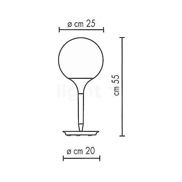 Artemide Castore Lampe de table ø25 cm - vue en coupe