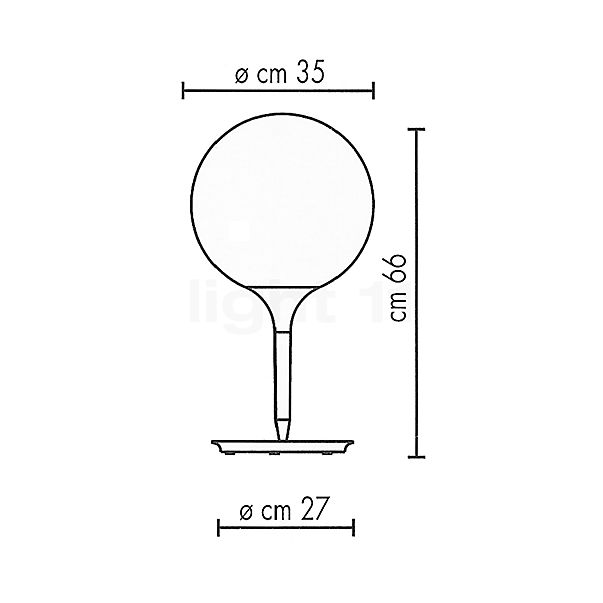 Artemide Castore Lampe de table ø35 cm - vue en coupe