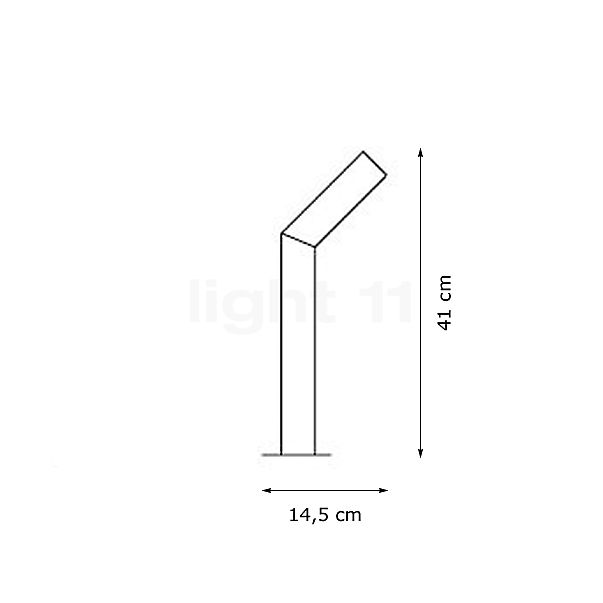Artemide Chilone Up, luz de pedestal óxido - alzado con dimensiones