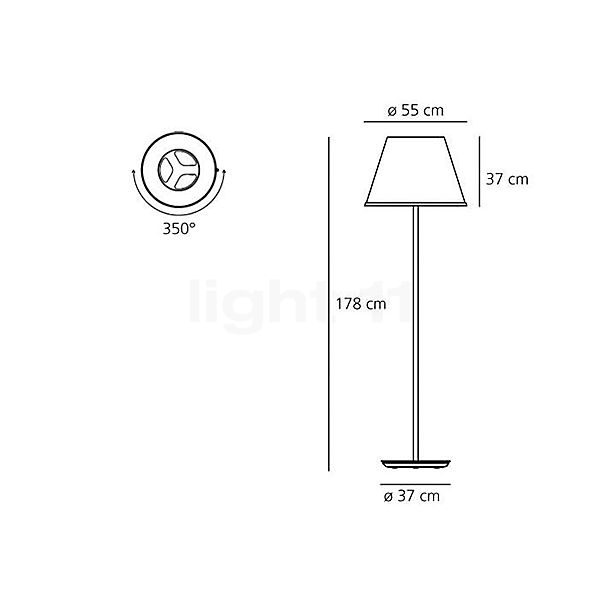 Artemide Choose Floor Lamp screen parchment / frame anthracite - H.178 cm sketch