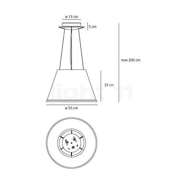 Artemide Choose Pendelleuchte 55 cm - weiß , Lagerverkauf, Neuware Skizze