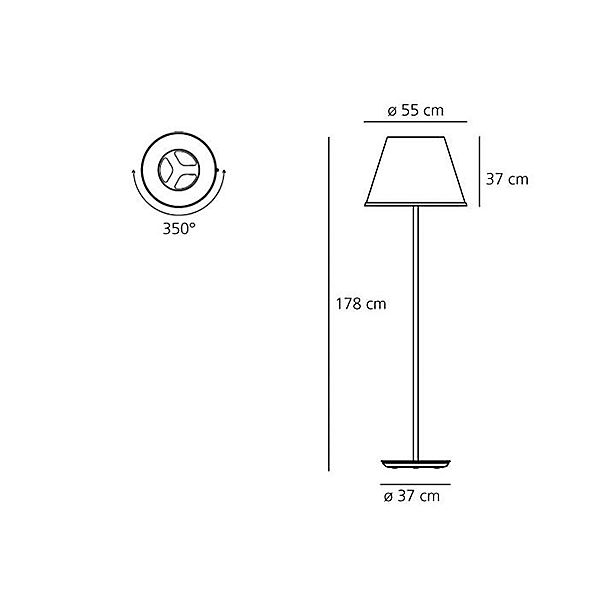 Artemide Choose, pantalla blanca/marco cromo -178 cm – Lámpara de pie — imagen 3