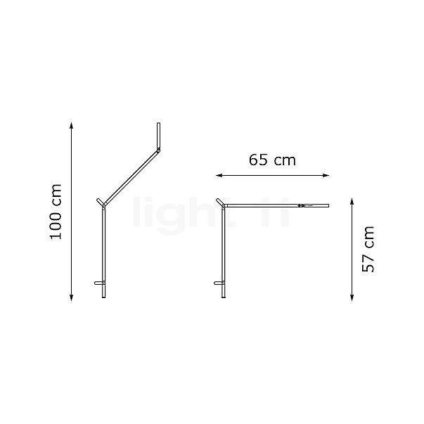 Artemide Demetra anthracite grey - 3,000 K - with Screw fixing sketch