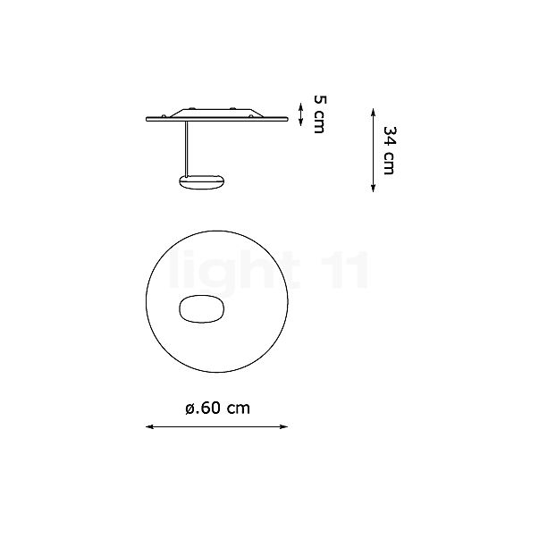 Artemide Droplet Plafonnier LED 2.700 K - vue en coupe