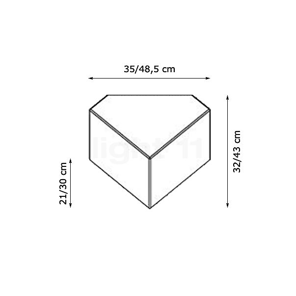 Artemide Edge Parete/Soffitto 32 cm - alzado con dimensiones