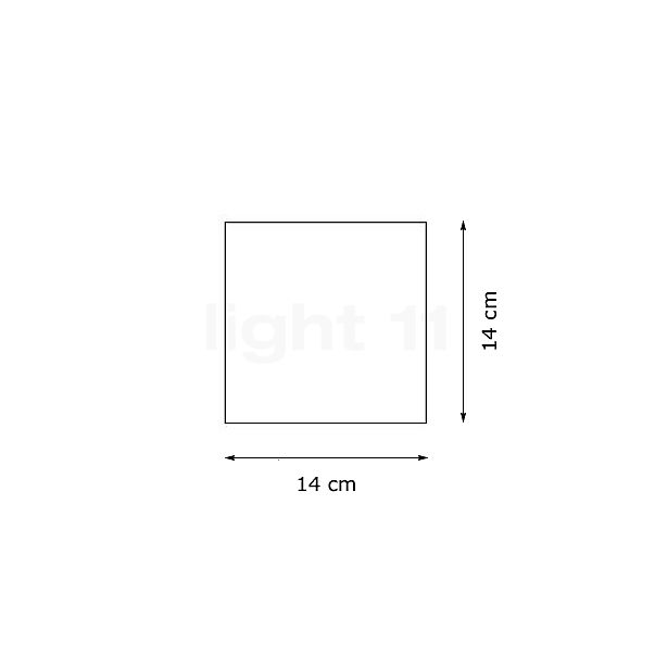 Artemide Effetto Square Parete light grey, 4 x 90° , discontinued product sketch