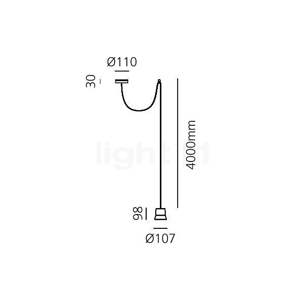 Artemide Giò light Sospensione LED decentraal zwart schets