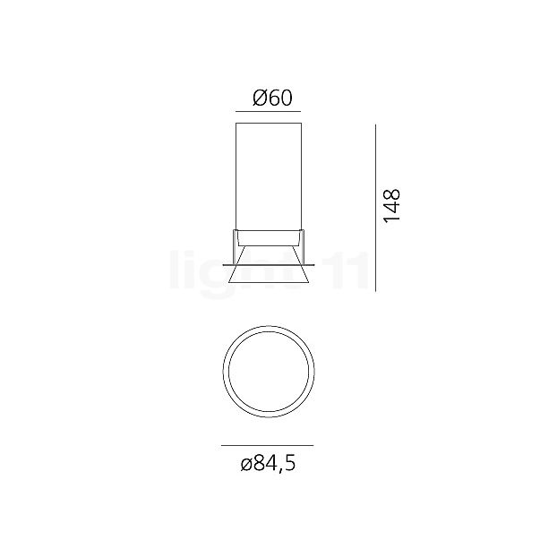 Artemide Hoy Inbouwspot LED incl. Ballasten 2.700 K schets