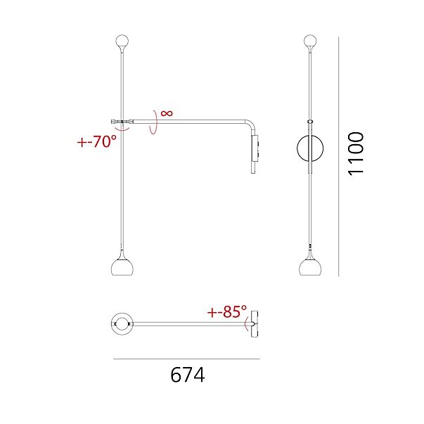 Artemide Ixa Arm – Lámpara de pared led — imagen 2