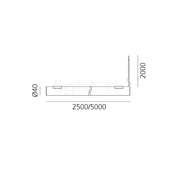 Artemide La Linea Fleksibel lampe LED 5 m - ø4 cm skitse