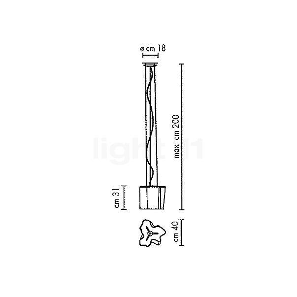 Artemide Logico Lampada a sospension fumé - 40 cm - vista in sezione